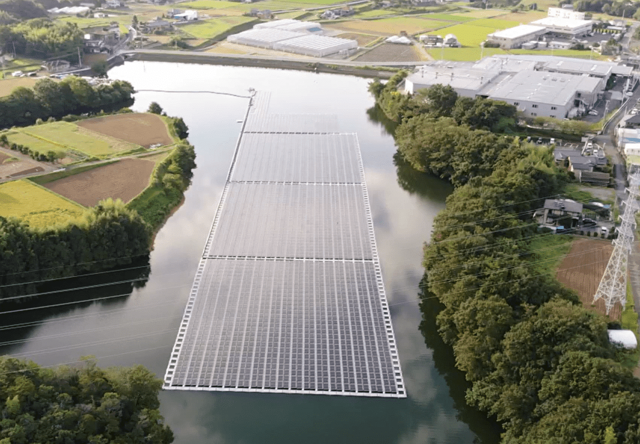 Ondani Ike floating solar project in Japan, connected to the grid in December 2023