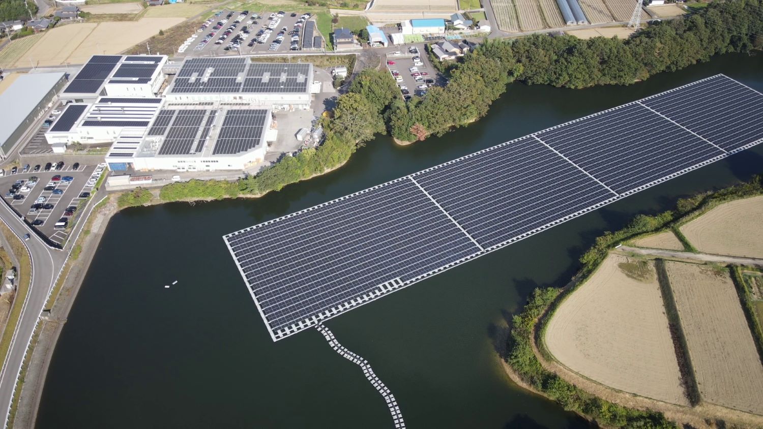 Ondani Ike floating solar irrigation reservoir